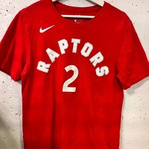 NIKE TORONTO RAPTORS KAWHI LEONARD JERSEY TSHIRT MEDIUM RED CHAMPIONSHIP